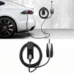 BASENOR Upgrade Tesla Charger Holder Wall Mount Charging Cable Organizer Cybertruck Design Mobile Charger Connector with Chassis Bracket Compatible for 2012-2025 Model Y Model 3 Model S Model X