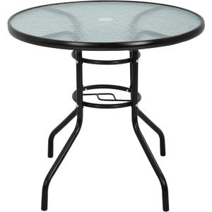 FDW | 32" Outdoor Patio Table with Tempered Glass | Round Coffee Table