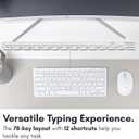 Macally White Wireless Keyboard and Mouse Combo - Quiet Productivity Duo - 2.4G Small Keyboard and Mouse Wireless - 78 Key Quiet Cordless Compact Mouse and Keyboard Combo with Mini Body