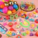 LEASEN [ 6 Surprise Golden Eggs ] 100 Pack Prefilled Easter Eggs with Novelty Toys Inside, 100 Plastic Easter Eggs Fillers with Toys, Pre-filled Easter Egg Party Favors, Easter Basket Stuffers