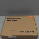 Book Stand for Reading, Adjustable Book Holder with 360 Rotating Bases, Foldable Designs, and Elastic Clips, Multifunctional Display Stand for Recipe, Cookbooks, Magazines, Tablets, Laptops (Dark Wood)