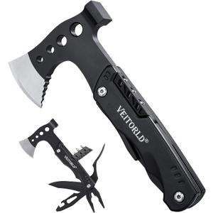 VEITORLD Gifts for Men Dad Husband, Unique Anniversary Birthday Gifts Idea for Men Him, Multitool Axe Hammer Camping Accessories, Survival Gear and Equipment, Cool Hunting Fishing Hiking Presents