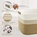 86L Extra Large Laundry Basket with Leather Handles for Living Room Storage, Woven Rope Baskets for Blanket, Kids Toy, Gifts, Wicker Hamper for Bedroom Dirty Clothes, 24"x16"x14" Khaki