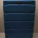 Samsonite Omni PC Hardside Expandable Luggage with Spinner Wheels, Caribbean Blue, Checked-Large 28-Inch