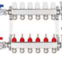 6-Branch PEX/Radiant Heat Manifold1/2" PEX Tubing Manifold,304 Stainless Steel Floor Heat Manifold Kit with 1/2" Adapters Included for Hydronic Radiant Floor Heating (6-Loop)