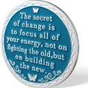 Change is The Essence of Life Sobriety Coin | Butterfly Recovery Medallion | Inspirational Sobriety Gifts for Men & Women | Change & Growth Quote | AA Coin for Milestone Anniversaries