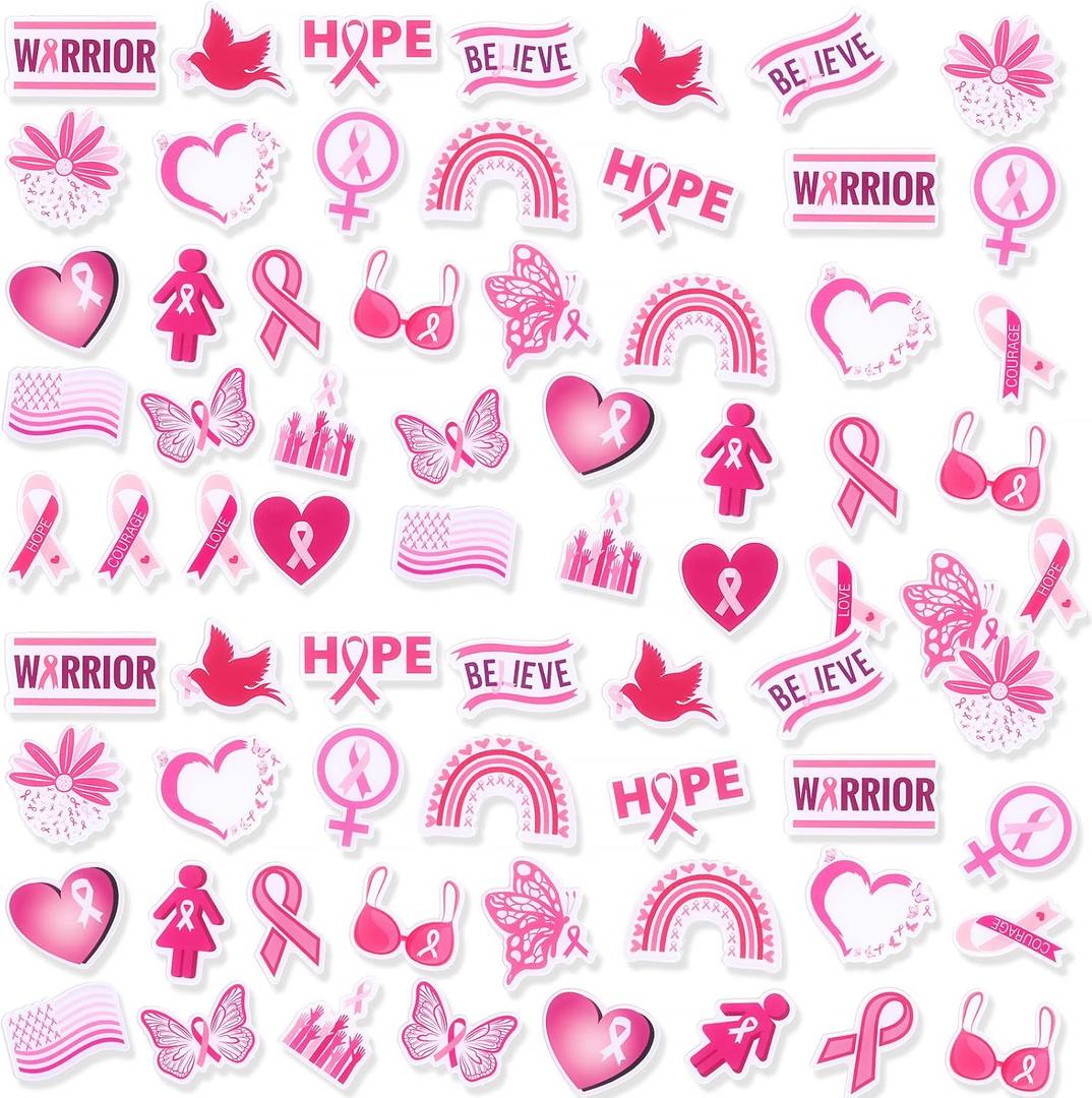 Memorywuu 120 Pcs Breast Cancer Awareness Pins Bulk Lapel Acrylic Pin Women Backpack Brooch Colorful Pins Gifts for Party Decoration