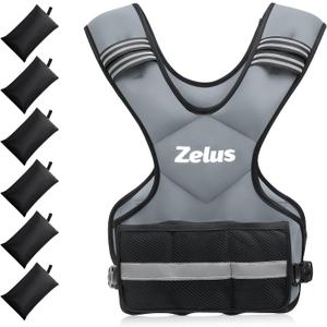 ZELUS Weighted Vest for Men and Women | 20-32lb Vest with 6 Ironsand Weights for Home Workouts | Adjustable Body Weight Vest Exercise Set for Cardio and Strength Training
