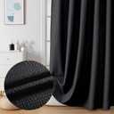 OVZME Berry Black Shower Curtain Set, Embossed Textured Fabric Bathroom Curtain - Soft Cloth & Hotel Spa, Water Resistance, Machine Washable Shower Curtain with 12 Hooks, 72X72, Black