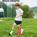 PATPAT Boys Shorts with Pockets, Quick-Dry Breathable Shorts for Running Soccer Basketball, Sports Team Uniform for Kids Teen (11-12 Years, Motion Navy Air)