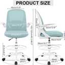Drafting Chair Tall Office Chair with Flip-up Armrests, Adjustable Height, and Enhanced Lumbar Support - Ergonomic Rolling Stool, Back Support, and Adjustable Foot Rest Ring Light Blue 934W-Z