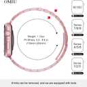 Metal Band Compatible with Apple Watch Bands 40mm 38mm 41mm 44mm 42mm 49mm 45mm for Women, Thin Stainless Steel Replacement Chain Straps for iWatch Ultra SE SE2 Series 9 8 7 6 5 4 3 2 1 (Rose