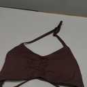 YEOREO Women's Sports Bra Halter Workout Sports Bra Strappy Criss Cross Back Bra Removable Padded Yoga Crop Top (Medium, Cocoa)