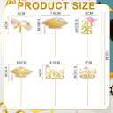 Sliner 60 Pcs 2026 Pink Gold Floral Graduation Cupcake Toppers Glitter Class of 2026 Cupcake Toppers Adjustable Congrats Grad Cap Diploma Cup cake Picks for Graduation Theme Party Cake Supplies