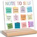 Note to Self Words Acrylic Plaque Sign, Therapy Office School Counselling Office Gifts for Counselor, Psychologist, Therapist, Inspirational Mental Health Gifts for Teachers, Students