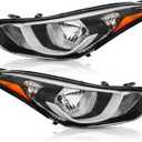 TODO Headlights Assembly Compatible with 2014 2015 2016 Hyundai Elantra, USA-BUILT Head Light Replacement with Bulbs, 921013Y500 921023Y500 Passenger & Driver Side Pair