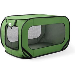 Love's cabin Pop Up Kennel, Indoor Outdoor Crate for Dog Pets, Portable Car Seat Kennel, Cat Bed Collection, Green, 36in Large