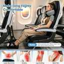 Ergonomic Airplane Pillow and Airplane Foot Hammock, Ultra Portable Neck Pillow with 360° Head Support, Portable Travel Foot Rest with Adjustable Strap, Includes Eye Mask & Ear Plugs, for Flight, Car