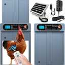 Automatic Chicken Coop Door, Extra Large Size, Anti-Pinch Design,Programmable Timer & Light Sensor Modes, Large LCD Display, Solar Powered Auto Chicken Door Opener with Remote Control (50m)
