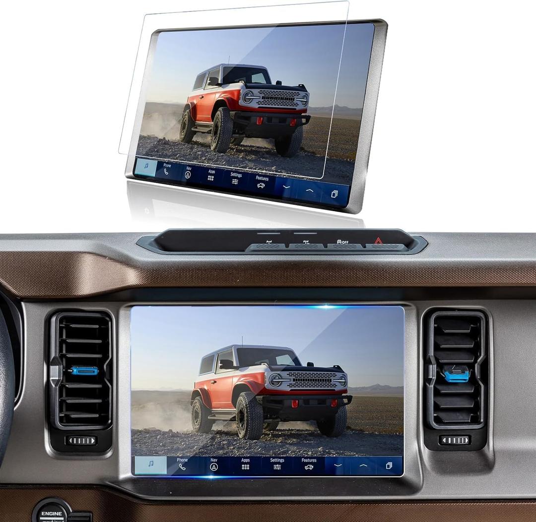 GFJNFG 2025 Bronco Screen Protector For 2022-2025 2026 Ford Bronco Screen Protector 12 Inch For 2025 Ford Bronco Accessories Raptor/Outer Banks/Badlands/Heritage Limited Tempered Glass Anti Scratch