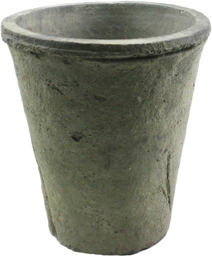 HomArt Rustic Terra Cotta Rose Pot, Small, Moss Grey, 1-Count