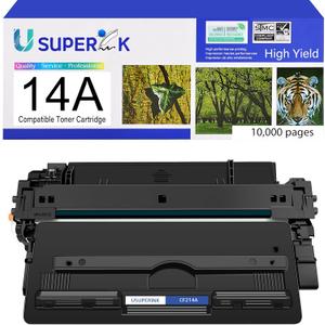 1 Pack Black Toner Cartridge Compatible for CF214A 14A use in Laserjet Enterprise 700 M712 M725 M712dn M712n M712xh MFP M725dn M725f M725z Printer (10,000 Pages High Yield)