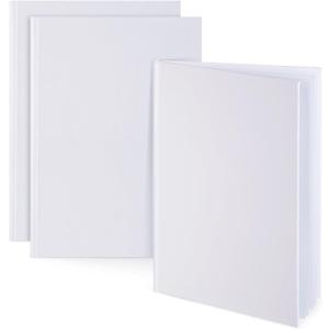 Paper Junkie 3 Pack 7x10 inch White Blank Hardcover Books for Kids, Unlined Scrapbook and Journal - 18 Sheets/36 Pages Each - Blank Books for Kids to Write Stories