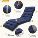 Waterproof Outdoor Chaise Lounge Chair Cushion 74.4 x 22 x 4.7 Inches Memory Foam Lounge Chair Cushions Replacement for Outdoor Furniture with Ties, Thickened Pool Lounge Chair Cushions, Blue