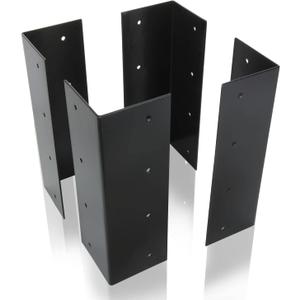 Acrux7 4 Pack Raised Garden Bed Corner Brackets for 10"-15" Bed, 9" x 3" x 3" 90 Degree Rustproof Metal Raised Bed Corners Connectors for Vegetable Flower Garden Bed, L Brackets for Furniture (Black)