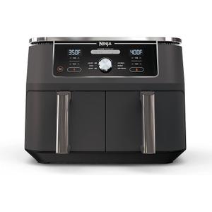 Ninja DZ401 Foodi 10 Quart 6-in-1 DualZone XL 2-Basket Air Fryer with 2 Independent Frying Baskets, Match Cook & Smart Finish to Roast, Broil, Dehydrate & More for Quick, Grey