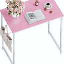 Pamray 23 Inch Computer Desk for Small Spaces, Home Office Work Desk with Headphone Hook, Small Office Desk Study Writing Table (Pink)