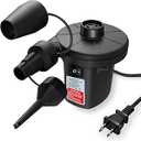 MAXEVER QuickFill Electric Air Pump with 3 Nozzles, AC 110V120V Portable Inflator Deflator for Inflatables Pool Float Toys Air Mattress Bed Couch Swim Ring Tube Raft, Black