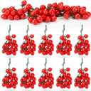 Ripeng 10 Pack Artificial Cherry Tomatoes 7.09" Long Artificial Fruit Lifelike Simulation Tomato Red Tomatoes Decoration Fake Tomato Faux Fruit Fake Vegetables Props for Home Kitchen Cabinet Decor