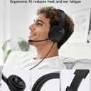 AOC USB Headset with Microphone for PC, Over-Ear Wired Headphones with Mic, Noise-Cancelling Boom, 40mm Audio Drivers, USB-A/C Compatibility for Office, Call Centers & Online Meetings (Black)