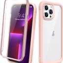 Diaclara for iPhone 13 Pro Max Case, Full Body Rugged with Built-in Touch Sensitive Anti-Scratch Screen Protector, Soft TPU Bumper Case for iPhone 13 Pro Max Case 6.7", Pink