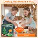 Marble Balance Game - 50 Colorful Marbles with Built-in Storage, Fun Family Challenge for 1-4 Players, Educational Toy for Kids & Adults, Perfect for Parties, Travel & Birthday Gifts (Pumpkin Orange)
