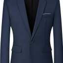 Mylldey Mens Blazers Slim Fit Business Casual Men Suit Sport Coat One Button Travel Blazer Lightweight Suit Jacket (Medium, Blue)
