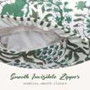 Green Cotton Print Ruffle Pillow Case 14 x 36 Inches Floral Pillow Cover for Bedroom Decoration Couch Sofa