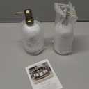 Vine Creations White Glass Soap Dispenser Set, Dish Soap and Hand Soap Dispenser Set with Stainless Steel Pump, 16 oz Glass Dispensers for Kitchen or Bathroom Decor (Matte White Bottle/Brushed Brass)