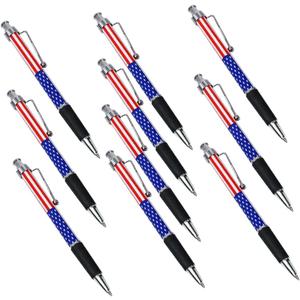 10pcs American Flag Themed Ballpoint Pens Patriotic Writing Tool for Home School Office Smooth Ink for Signing Notetaking Unique Usa Design Independence Day Supplies
