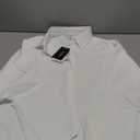 UOOZEE Womens Button Down Shirt Casual 3/4 Sleeve Loose Fit Collared Work Blouse Tops (Large, White)