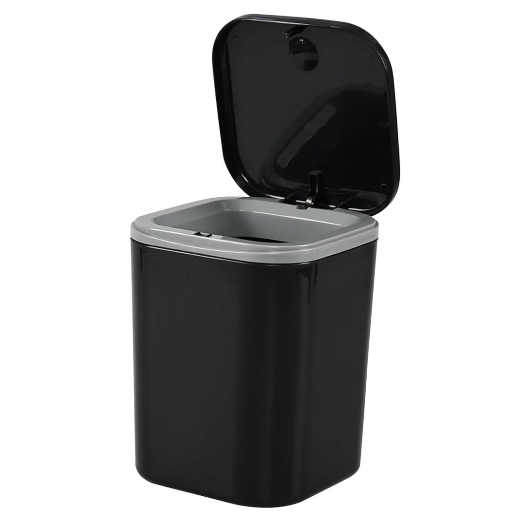 Mini Trash Can, Small Trash Can, 0.5 Gallon Mini Wastebasket Container Bin for Desk, Countertop- Black