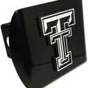 Texas Tech Red Raiders Black Metal Trailer Hitch Cover with Chrome Metal Logo (For 2" Receivers)