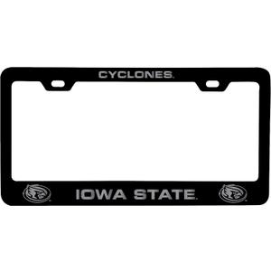 Iowa State Cyclones Laser Engraved Metal License Plate Frame Black Officially Licensed Collegiate Product