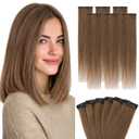 Hairro 6PCS 6 Clips In Short Hair Extensions Remy Real Human Hair Clip Ins Mini Clip On Hairpin Hairpieces For Women 31g 10 Inch #04 Medium Brown