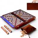 Deluxe Crossword Board Game with Rotating Board, Foldable & Portable Design, Large-Sized Board, Built-in Storage, for 2-4 Players, Includes: Letter Tiles, Wooden Racks, Scorepad Set, Hourglass