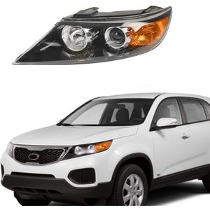 Left Headlight Assembly Driver Side W/O Bulb black Compatible with 2011 2012 2013 Kia Sorento KI2502143
