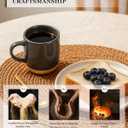 OTAGO Coffee Mugs for 4, 12 oz Mug Set, Partially Unglazed Base,Dringking Cup with Handle for Coffee, Tea, Cocoa, Milk, Gray