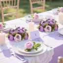BLOSMON Artificial Flowers Balls Centerpieces: 10 Pcs 9.5" Light Purple Fake Peonies Wedding Center Piece Decoration for Table Kissing Ball Floral Arrangements, Base with Faux Peony Party Home Decor