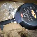 OXO Obsidian 10" Carbon Steel Frying Pan, Pre-Seasoned Skillet, Builds Natural Nonstick with Use, Induction Ready, Oven Safe, Removable Silicone Handle